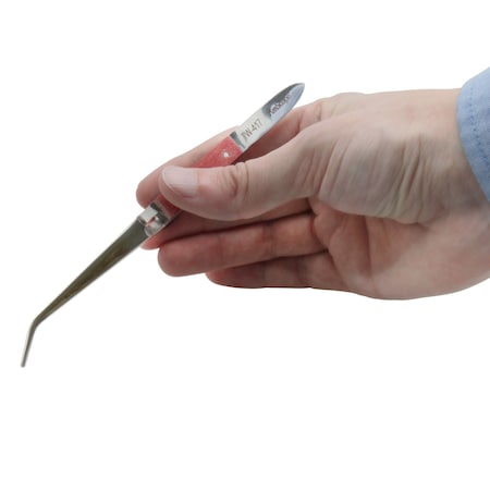 Amscope 6 1/2 in. Locking Curved Fiber Grip Tweezers TW-417-05PK